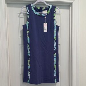 Lilly Pulitzer Navy Sheath Dress with Blue and Green Trim